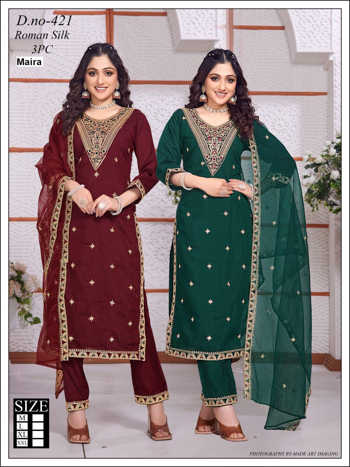 Roman Silk 040625 Maira Readymade Pant Style Suits Wholesaler India