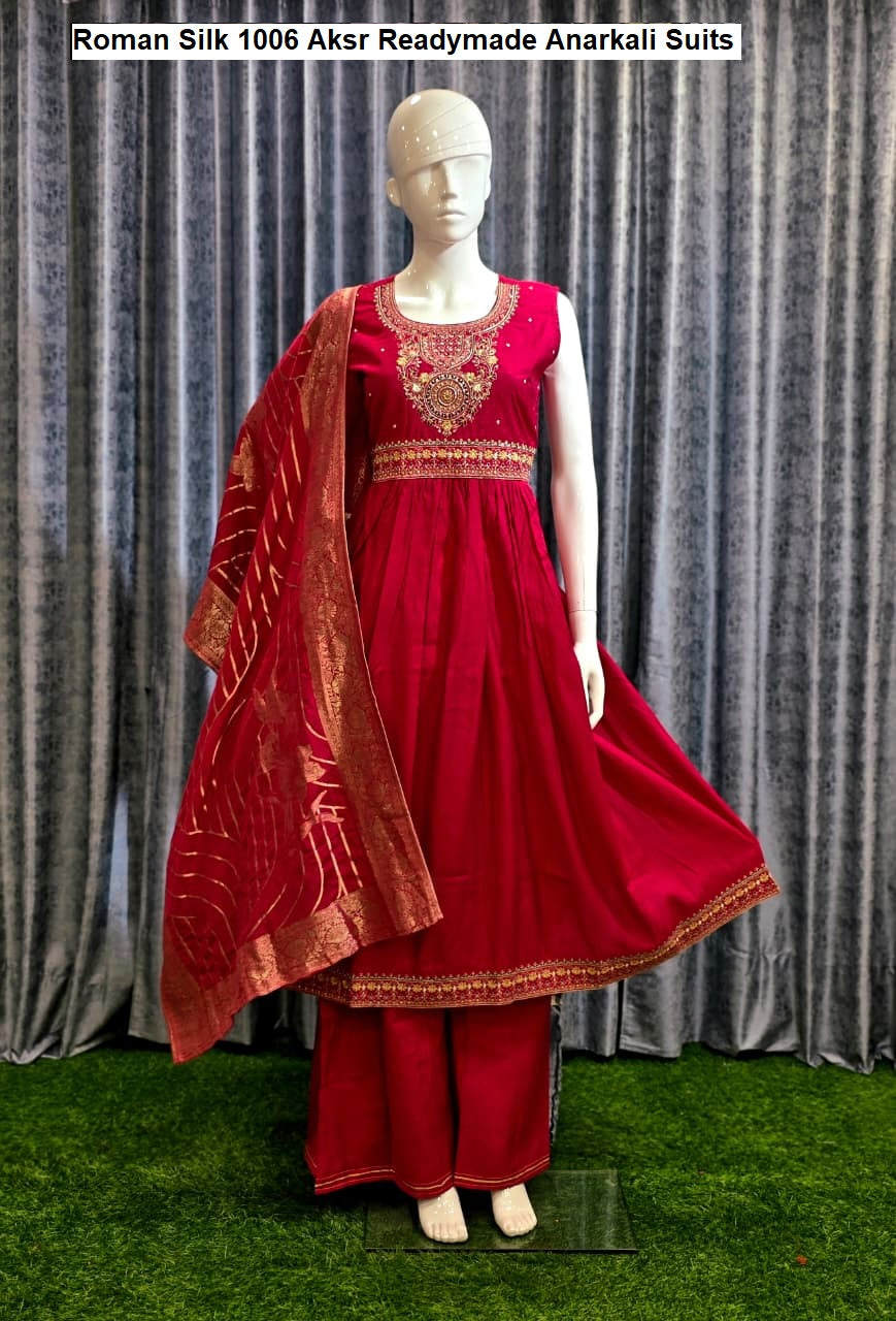 Roman Silk 1006 Aksr Readymade Anarkali Suits Wholesale Rate