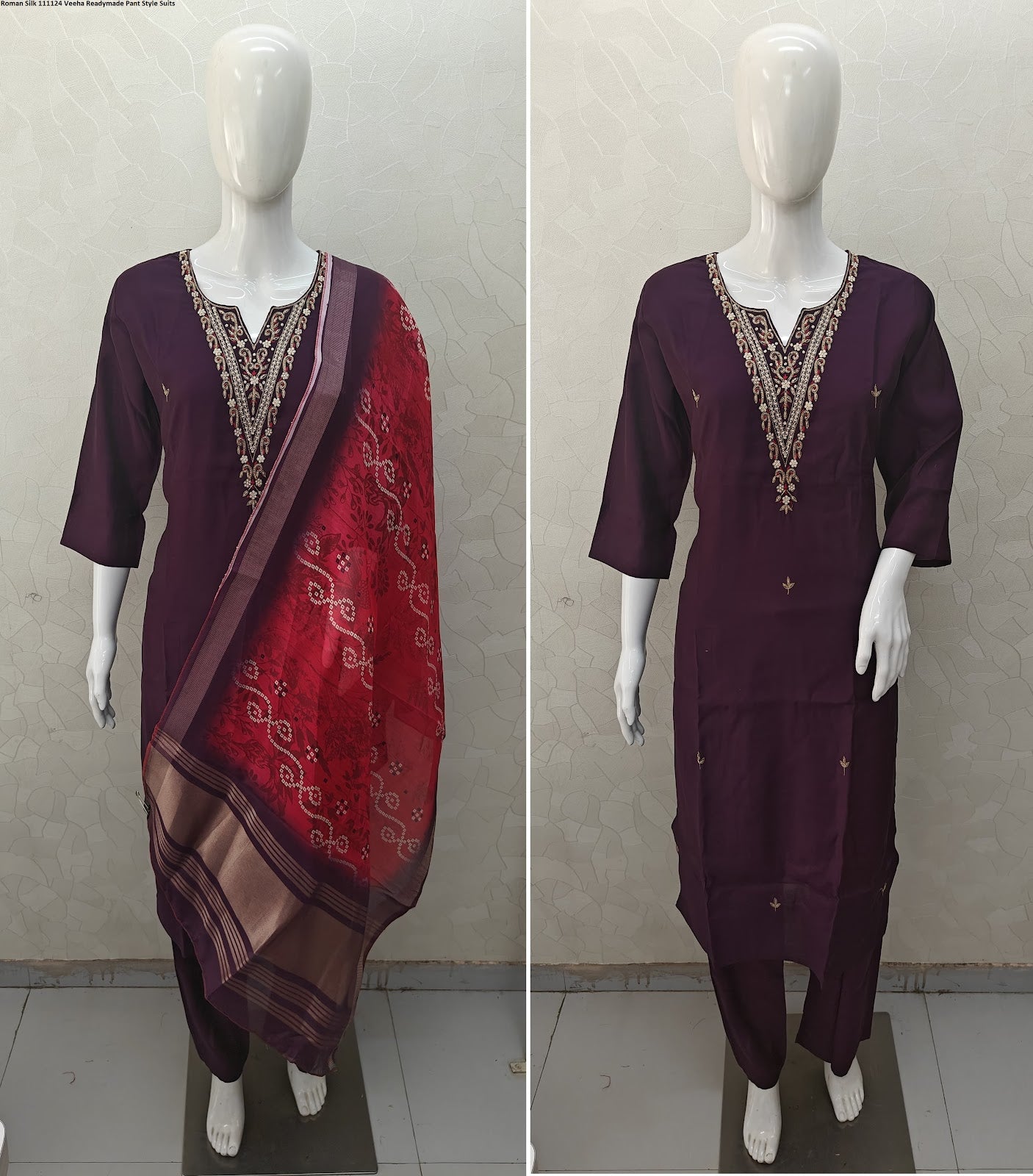 Roman Silk 111124 Veeha Readymade Pant Style Suits Supplier