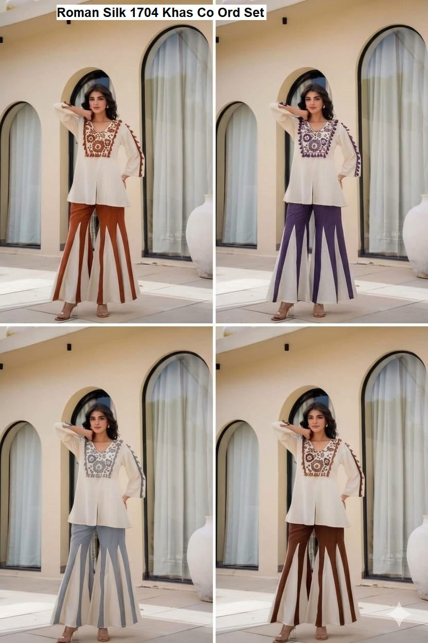 Roman Silk 1704 Khas Co Ord Set Manufacturer