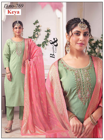 Roman Silk 2908 Keya Readymade Pant Style Suits Supplier Gujarat