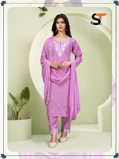 Roman Silk Salas Readymade Pant Style Suits Supplier