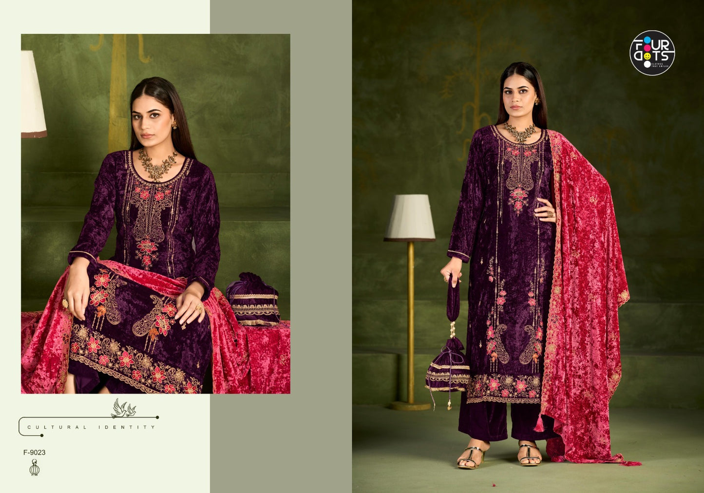 Roman Vol 2 Four Dots Pure Makhamal Velvet Suits Exporter Gujarat