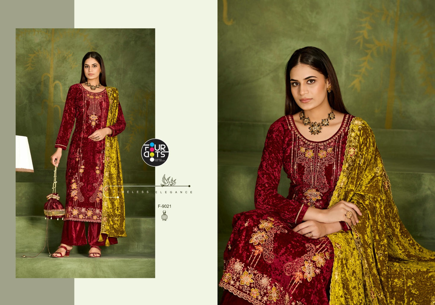 Roman Vol 2 Four Dots Pure Makhamal Velvet Suits Exporter Gujarat