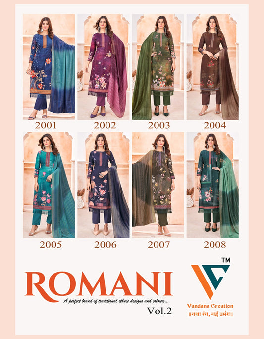Romani Vol 2 Vandana Creation Pant Style Suits Exporter India