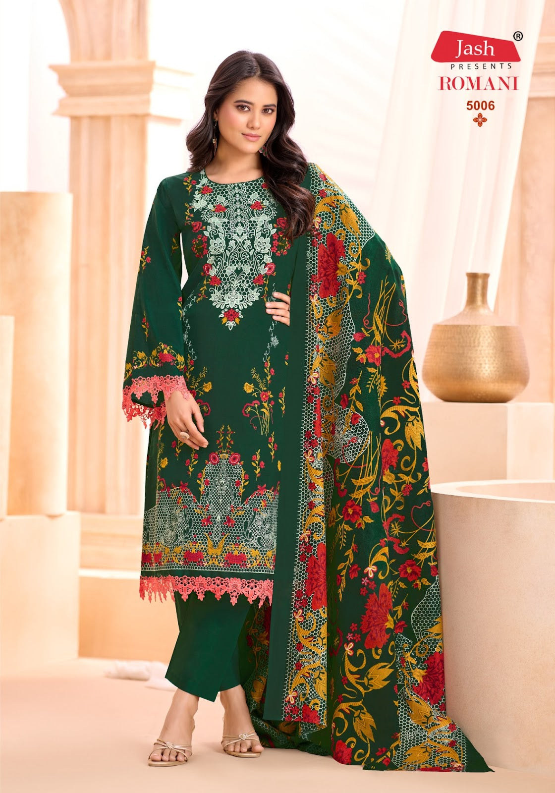 Romani Vol 5 Jash Cotton Karachi Salwar Suits Manufacturer India