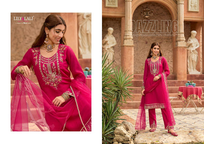 Romania Lily Lali Silk Readymade Pant Style Suits Wholesale