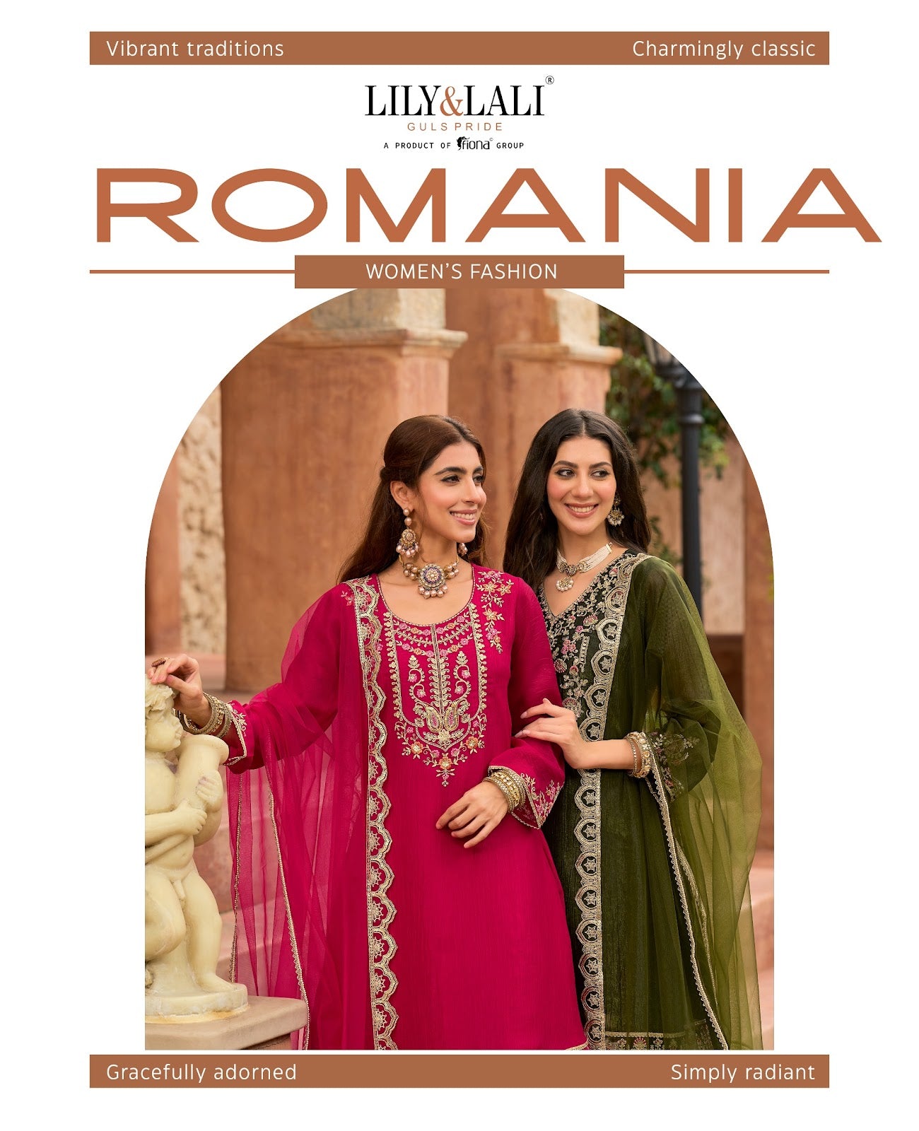 Romania Lily Lali Silk Readymade Pant Style Suits Wholesale