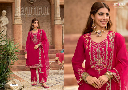 Romania Lily Lali Silk Readymade Pant Style Suits Wholesale