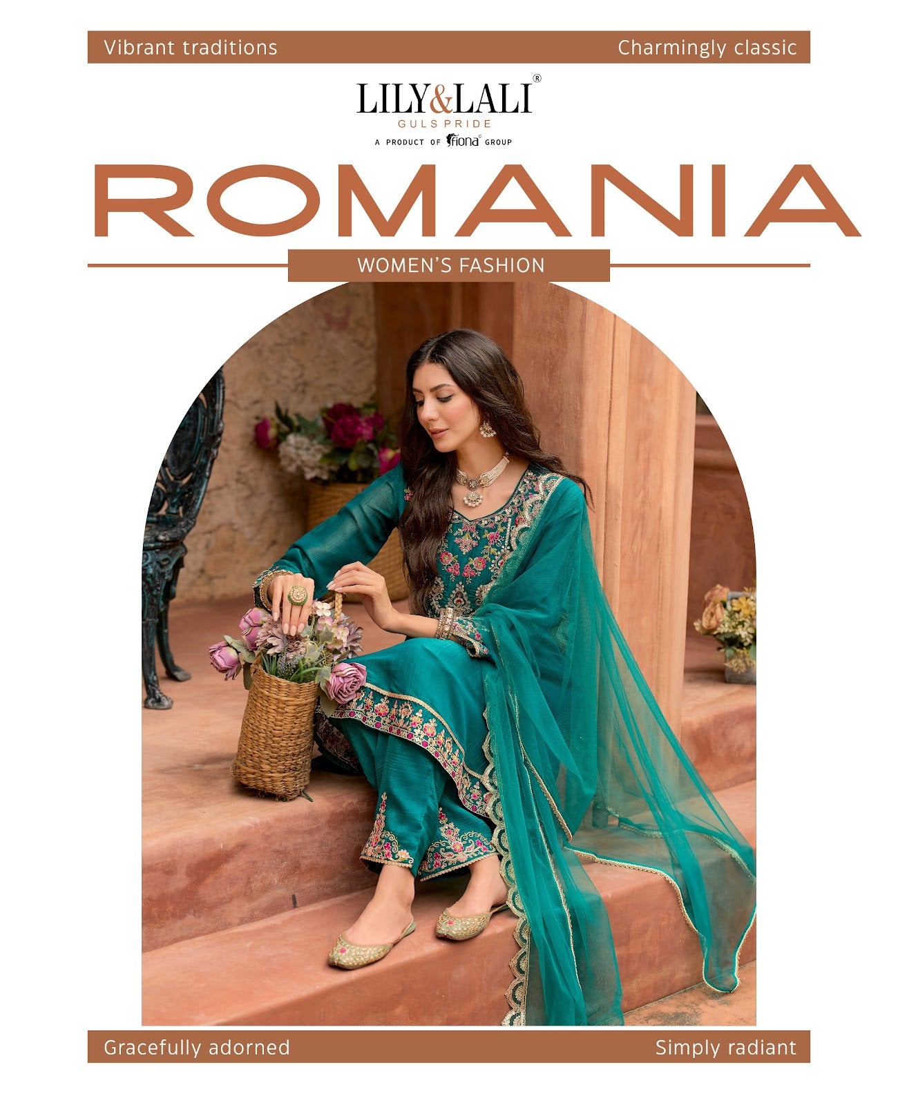 Romania Lily Lali Silk Readymade Pant Style Suits Wholesale