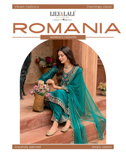 Romania Lily Lali Silk Readymade Pant Style Suits Wholesale