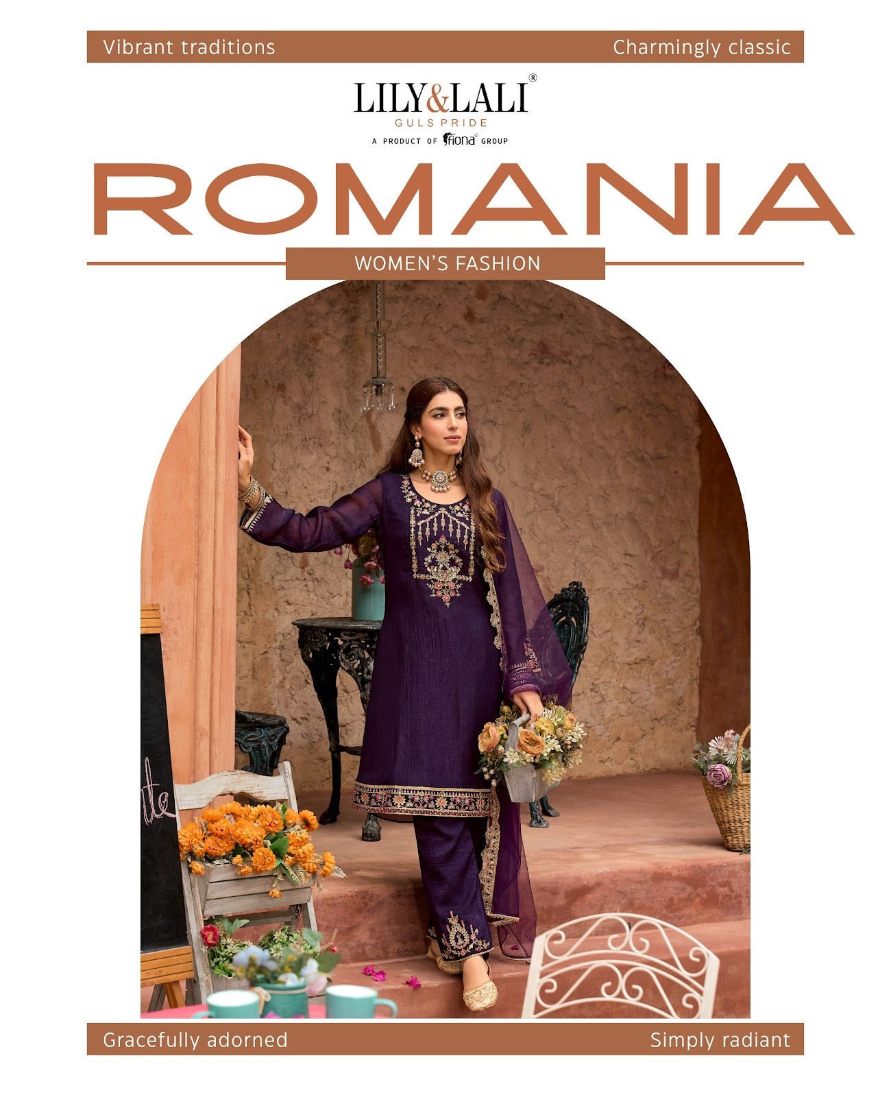 Romania Lily Lali Silk Readymade Pant Style Suits Wholesale