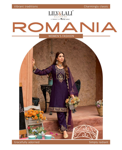 Romania Lily Lali Silk Readymade Pant Style Suits Wholesale