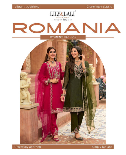 Romania Lily Lali Silk Readymade Pant Style Suits Wholesale