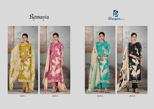 Romania Sargam Prints Bemberg Muslin Pant Style Suits Supplier