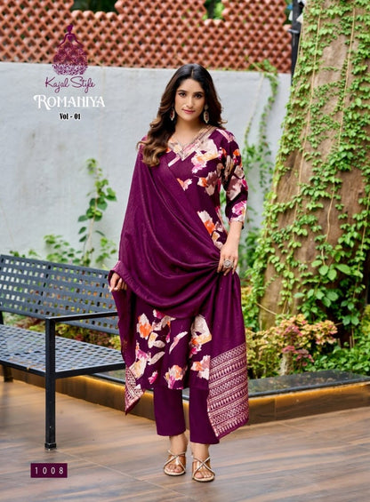 Romaniya Vol 1 Kajal Style Vertican Readymade Pant Style Suits Manufacturer