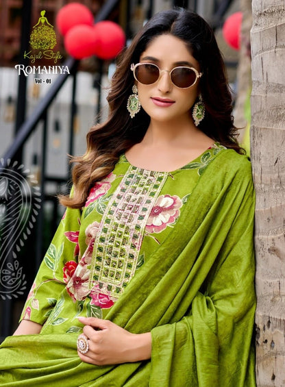 Romaniya Vol 1 Kajal Style Vertican Readymade Pant Style Suits Manufacturer