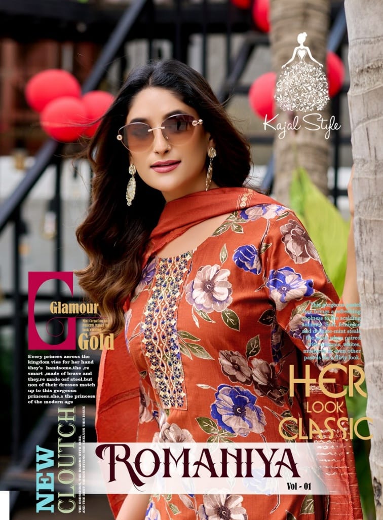 Romaniya Vol 1 Kajal Style Vertican Readymade Pant Style Suits Manufacturer