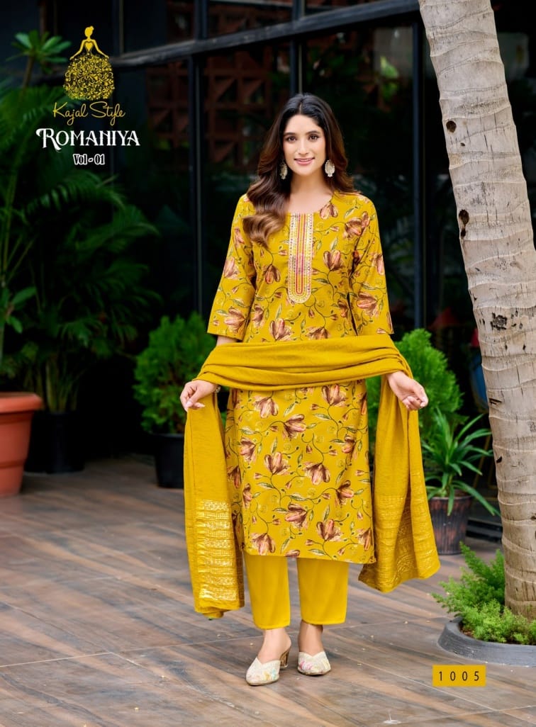 Romaniya Vol 1 Kajal Style Vertican Readymade Pant Style Suits Manufacturer