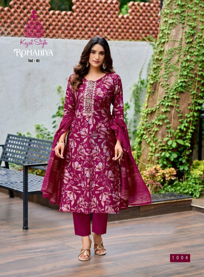 Romaniya Vol 1 Kajal Style Vertican Readymade Pant Style Suits Manufacturer