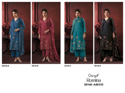 Romina S5140 Ganga Cotton Satin Pant Style Suits Manufacturer