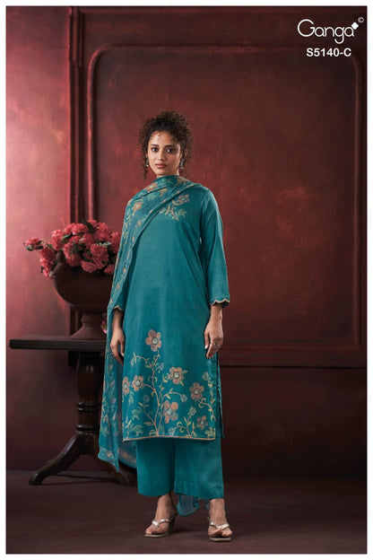 Romina S5140 Ganga Cotton Satin Pant Style Suits Manufacturer