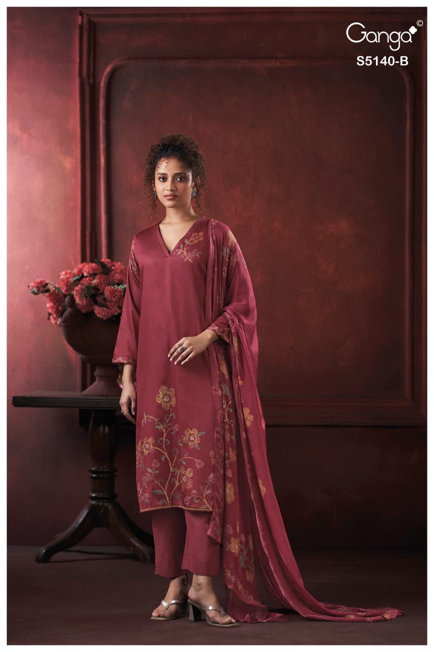 Romina S5140 Ganga Cotton Satin Pant Style Suits Manufacturer