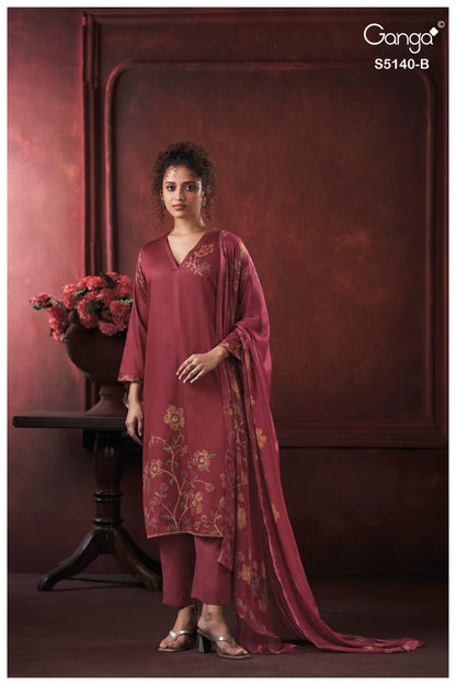 Romina S5140 Ganga Cotton Satin Pant Style Suits Manufacturer