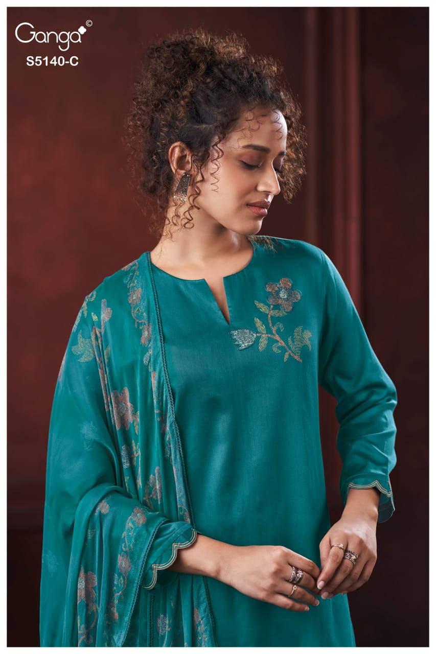 Romina S5140 Ganga Cotton Satin Pant Style Suits Manufacturer