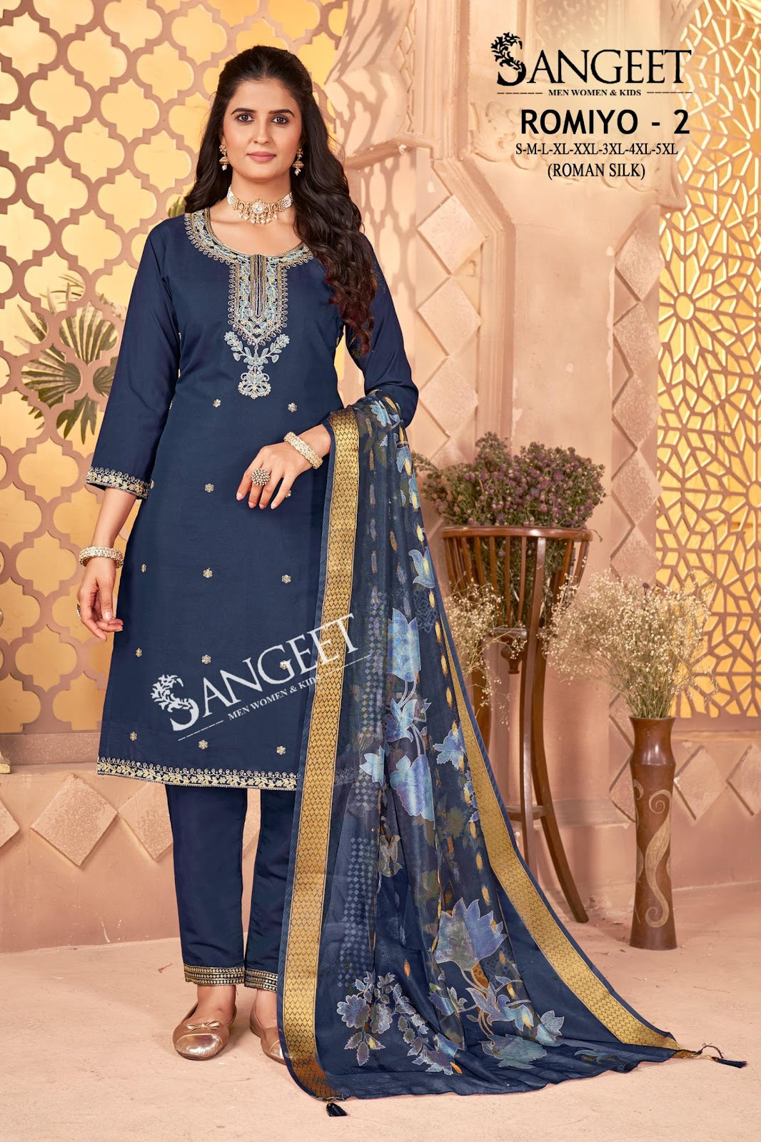 Romiyo 2 Sangeet Roman Silk Readymade Pant Style Suits Supplier Ahmedabad
