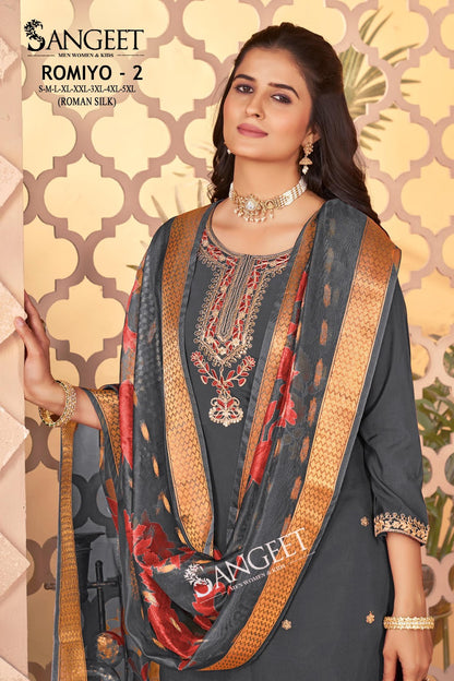 Romiyo 2 Sangeet Roman Silk Readymade Pant Style Suits Supplier Ahmedabad