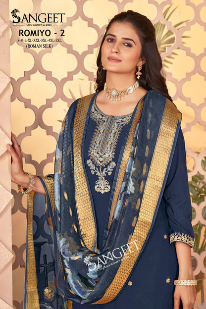 Romiyo 2 Sangeet Roman Silk Readymade Pant Style Suits Supplier Ahmedabad