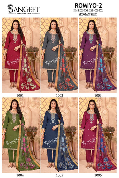 Romiyo 2 Sangeet Roman Silk Readymade Pant Style Suits Supplier Ahmedabad