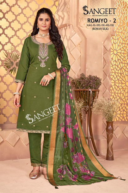 Romiyo 2 Sangeet Roman Silk Readymade Pant Style Suits Supplier Ahmedabad