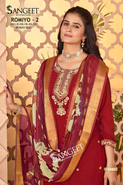 Romiyo 2 Sangeet Roman Silk Readymade Pant Style Suits Supplier Ahmedabad