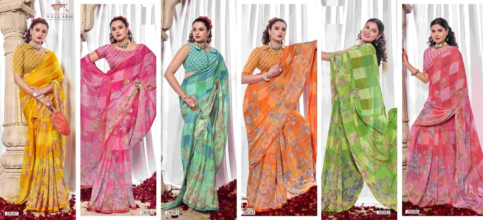 Romy Vol 3 Vallabhi Prints Georgette Sarees Exporter India