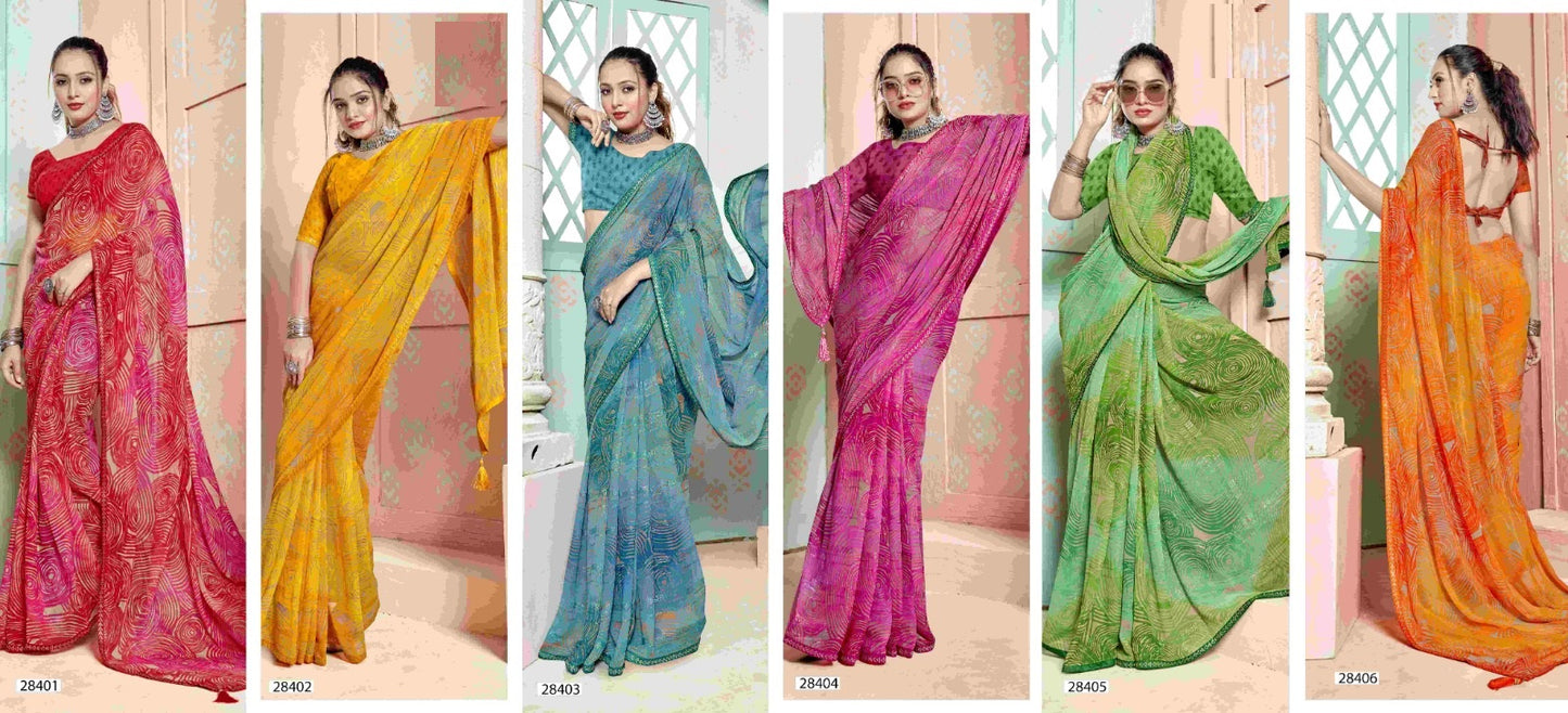 Romy Vol 4 Vallabhi Prints Georgette Sarees Wholesale