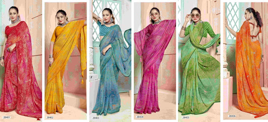 Romy Vol 4 Vallabhi Prints Georgette Sarees Wholesale