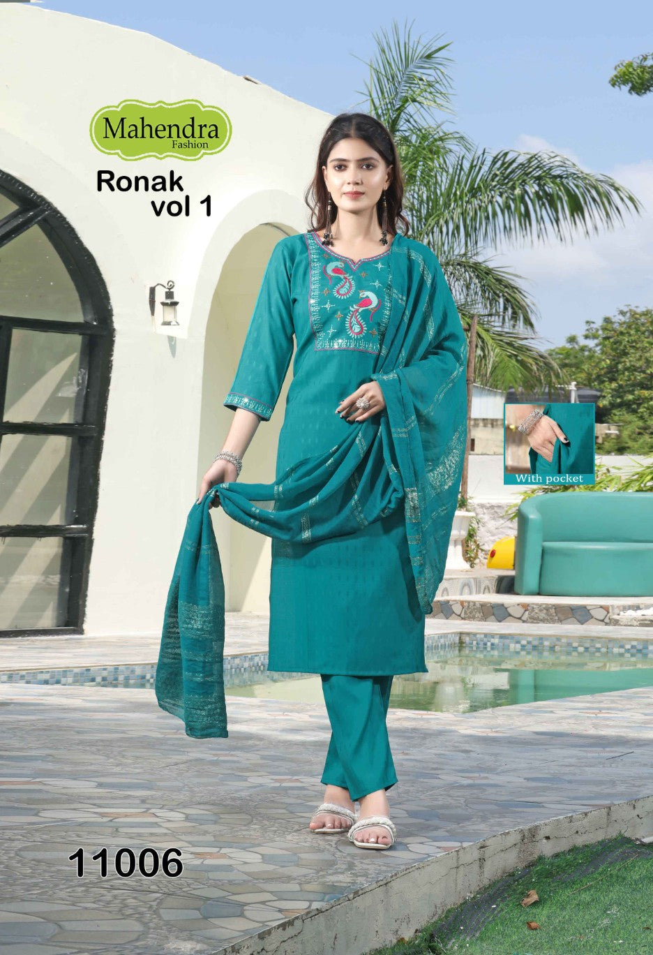 Ronak Vol 1 Mahendra Fashion Viscose Readymade Pant Style Suits Supplier