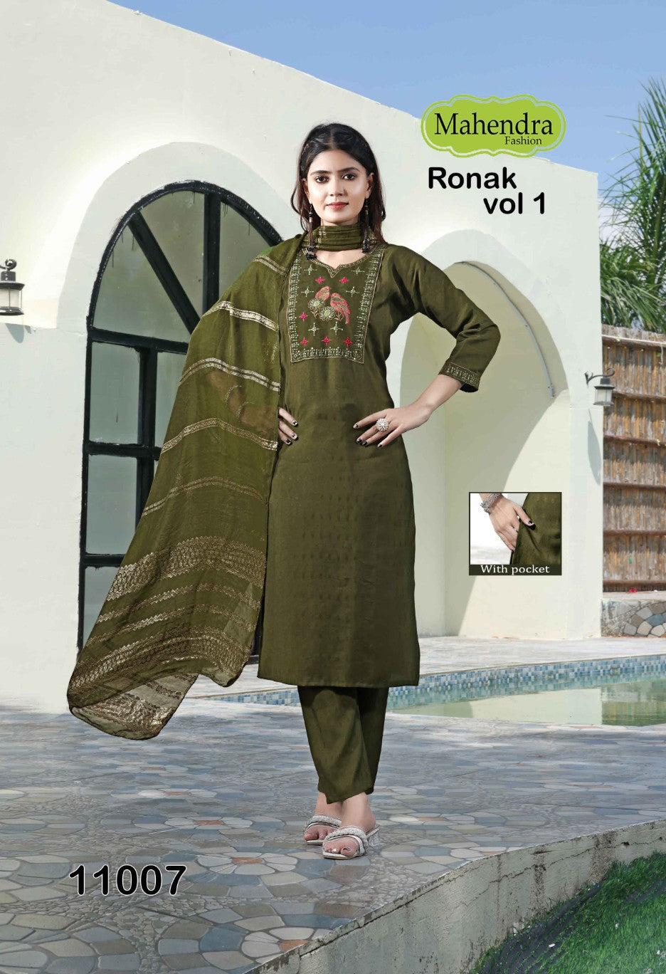 Ronak Vol 1 Mahendra Fashion Viscose Readymade Pant Style Suits Supplier