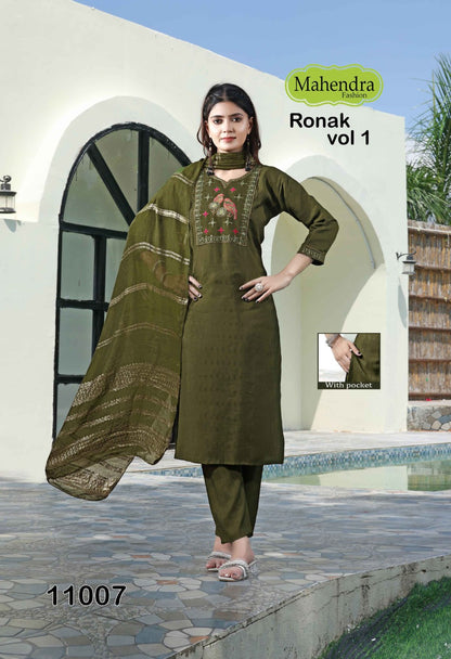 Ronak Vol 1 Mahendra Fashion Viscose Readymade Pant Style Suits Supplier