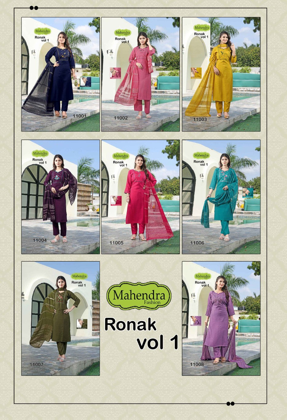 Ronak Vol 1 Mahendra Fashion Viscose Readymade Pant Style Suits Supplier