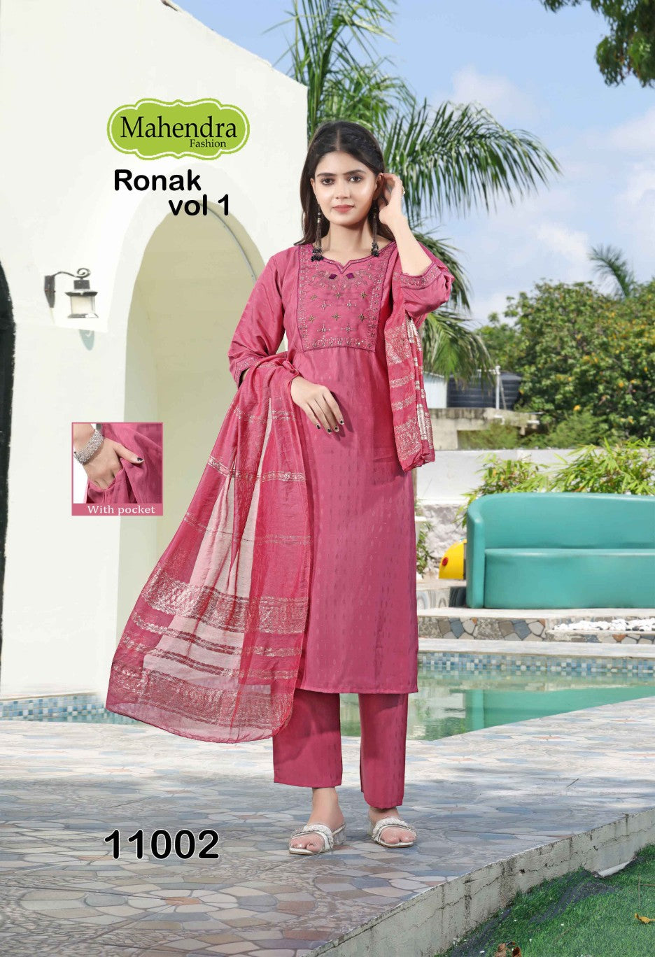Ronak Vol 1 Mahendra Fashion Viscose Readymade Pant Style Suits Supplier