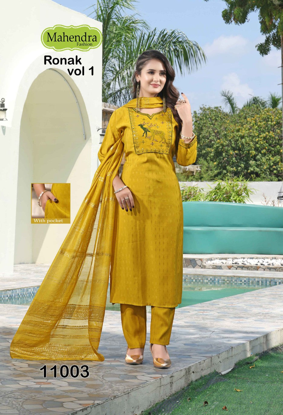 Ronak Vol 1 Mahendra Fashion Viscose Readymade Pant Style Suits Supplier