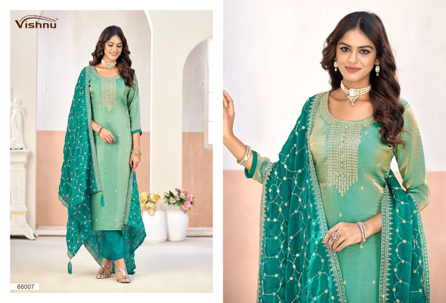 Roobal Vishnu Impex Silk Pant Style Suits Wholesaler India