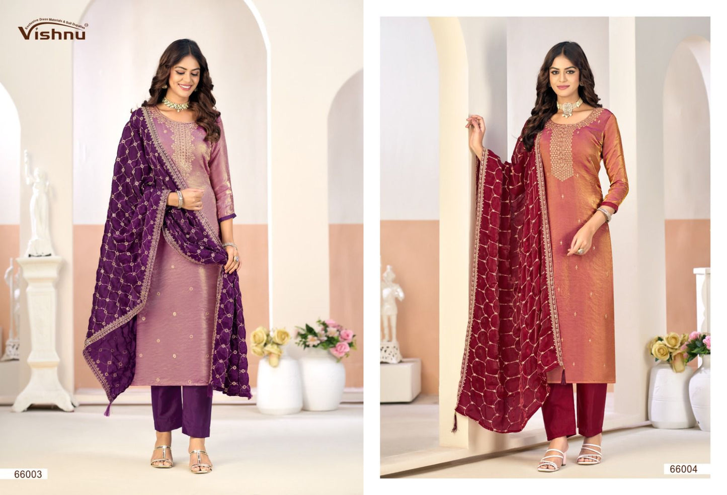 Roobal Vishnu Impex Silk Pant Style Suits Wholesaler India