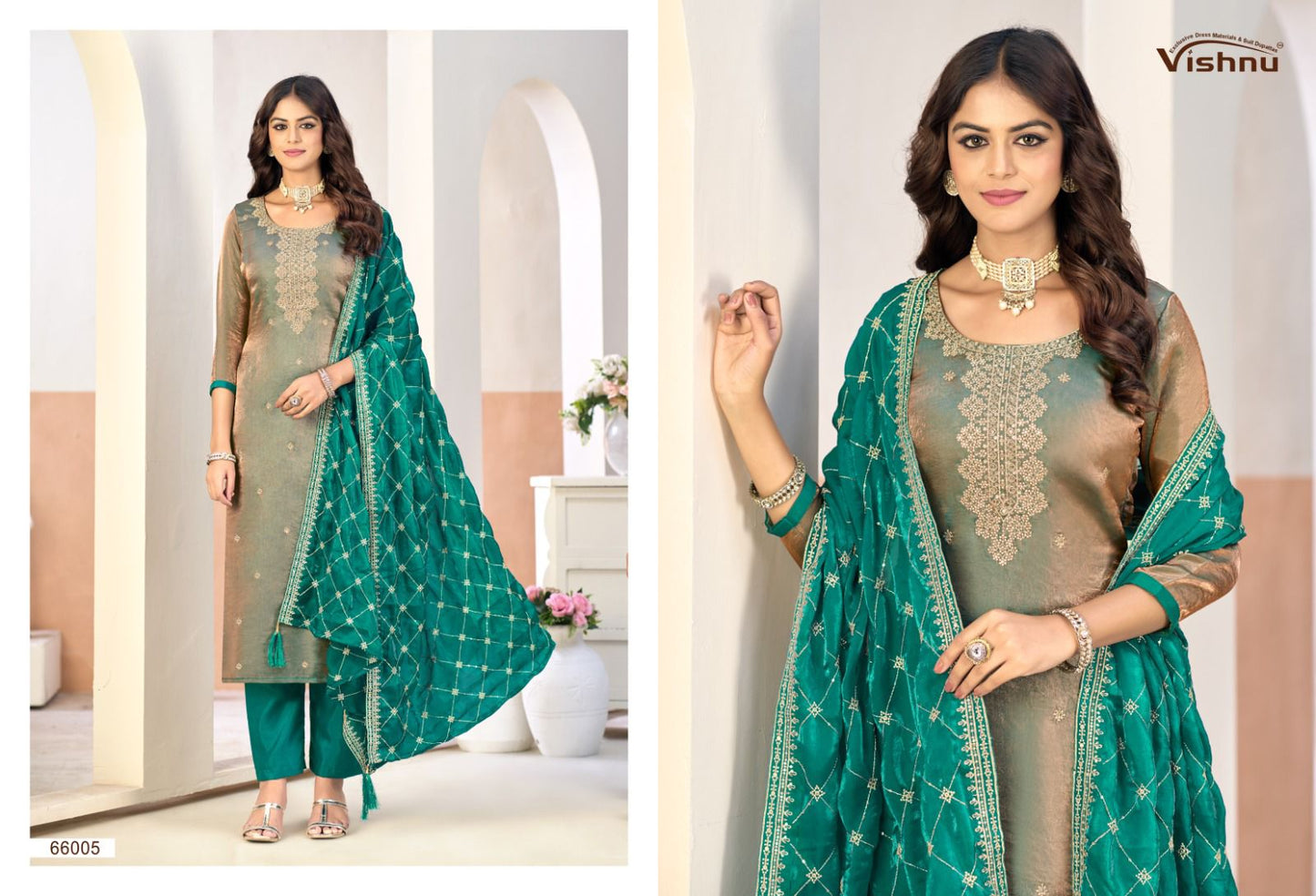 Roobal Vishnu Impex Silk Pant Style Suits Wholesaler India