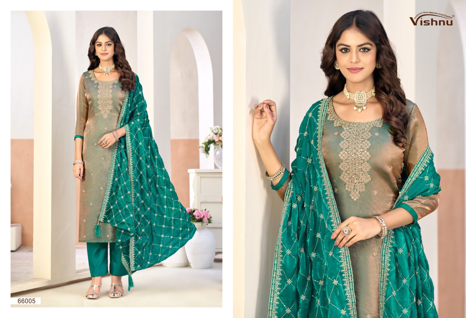 Roobal Vishnu Impex Silk Pant Style Suits Wholesaler India