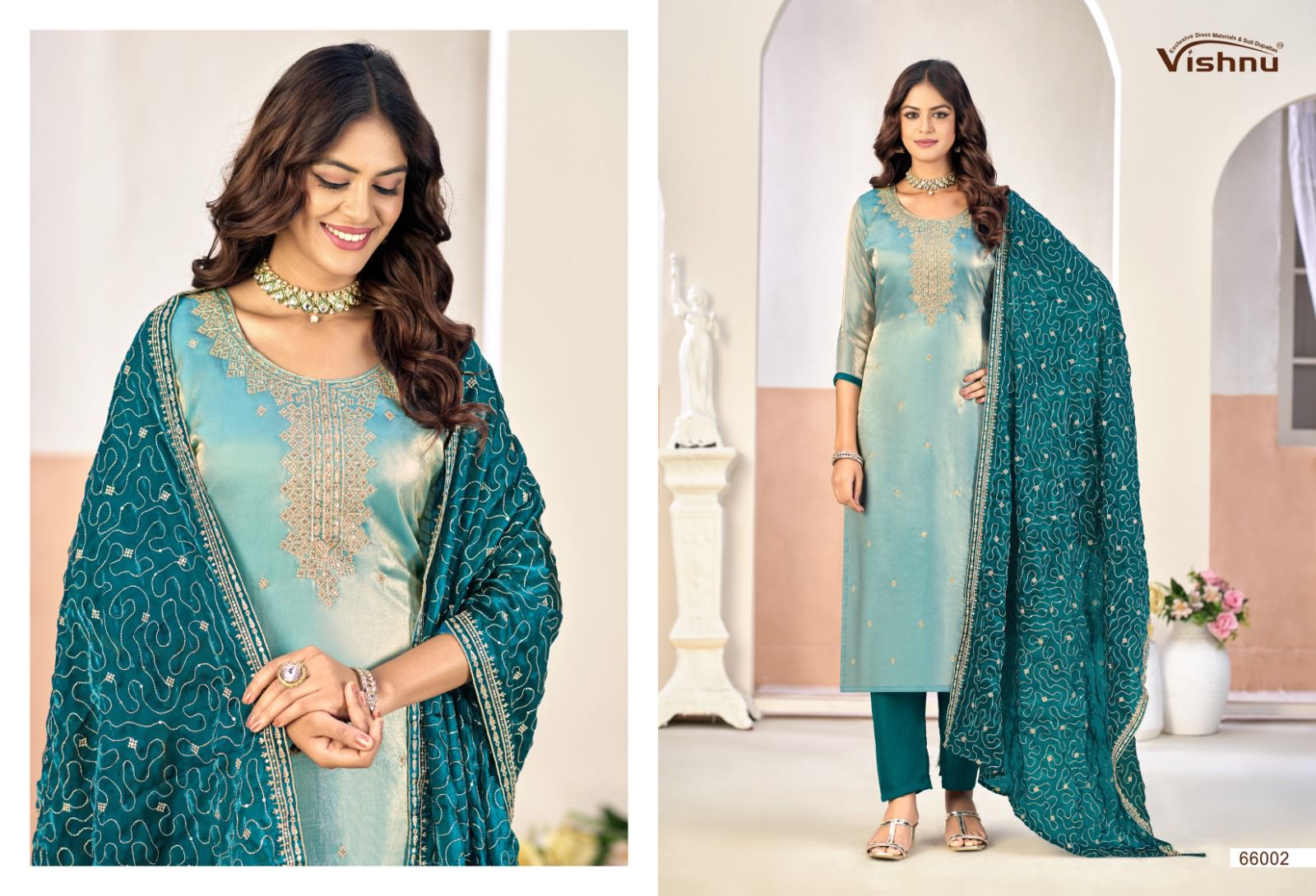 Roobal Vishnu Impex Silk Pant Style Suits Wholesaler India