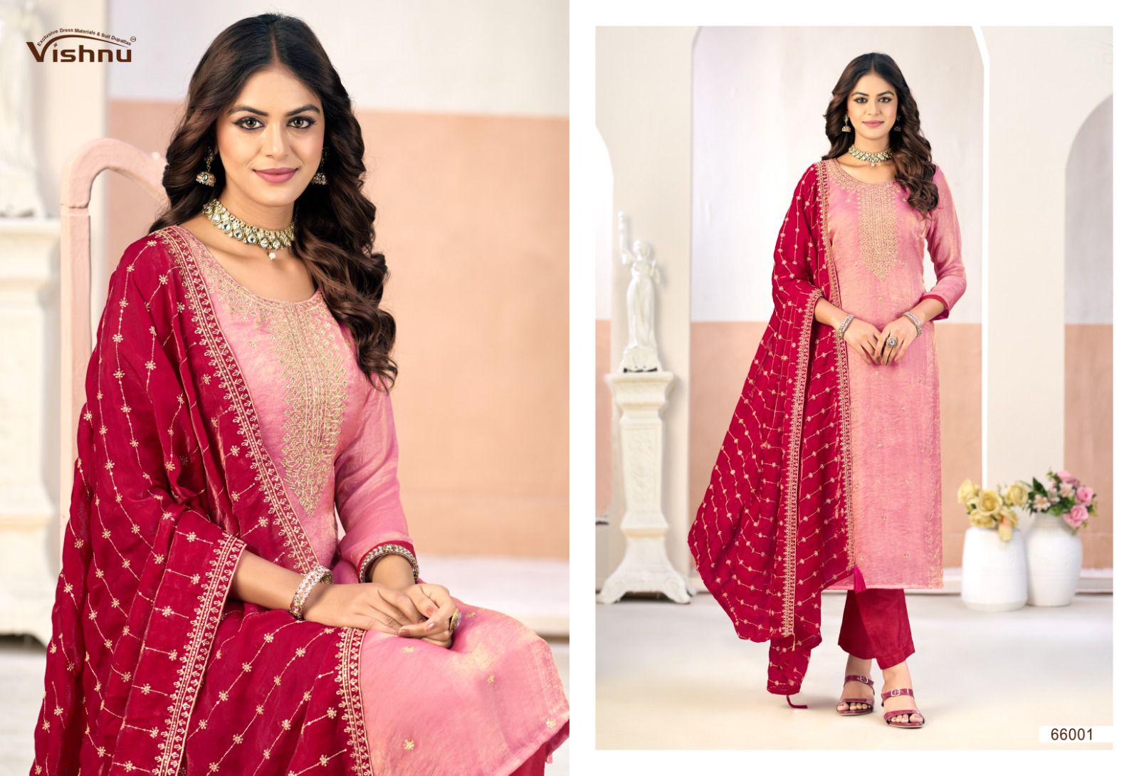 Roobal Vishnu Impex Silk Pant Style Suits Wholesaler India